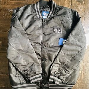 NBA Charcoal Gray Bomber Jacket